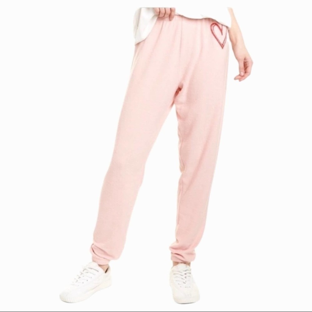Wildfox Soft Heart Knox Sweatpants Jogger Pink